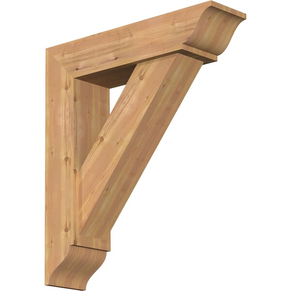 Ekena Millwork Traditional Traditional Smooth Bracket w/ Offset Brace, Western Red Cedar, 7 1/2"W x 30"D x 34"H BKT0806X30X34TRA01SWR - main